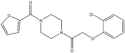 1-[(2-chlorophenoxy)acetyl]-4-(2-furoyl)piperazine,,结构式