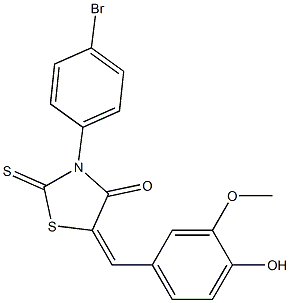  3-(4-bromophenyl)-5-(4-hydroxy-3-methoxybenzylidene)-2-thioxo-1,3-thiazolidin-4-one