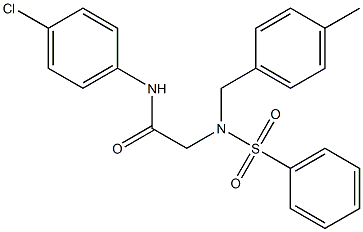 N-(4-chlorophenyl)-2-[(4-methylbenzyl)(phenylsulfonyl)amino]acetamide,,结构式