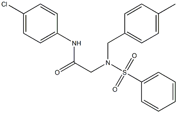 N-(4-chlorophenyl)-2-[(4-methylbenzyl)(phenylsulfonyl)amino]acetamide Struktur