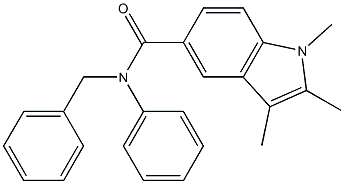 N-benzyl-1,2,3-trimethyl-N-phenyl-1H-indole-5-carboxamide,,结构式