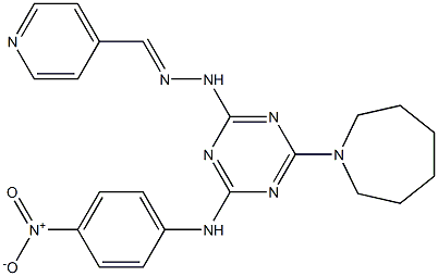 isonicotinaldehyde (4-(1-azepanyl)-6-{4-nitroanilino}-1,3,5-triazin-2-yl)hydrazone Structure