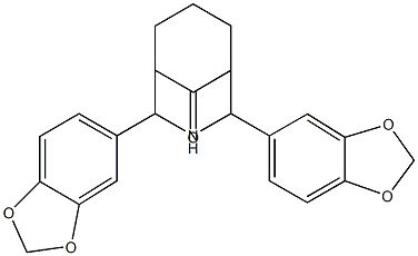 2,4-di(1,3-benzodioxol-5-yl)-3-azabicyclo[3.3.1]nonan-9-one,,结构式