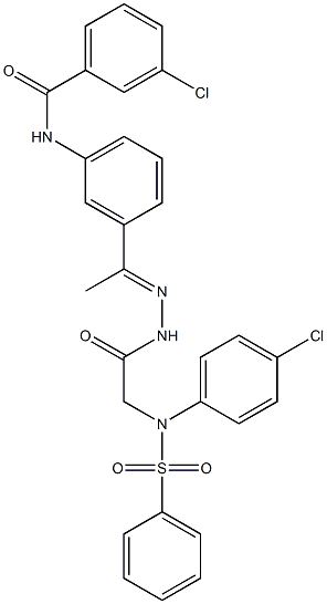 3-chloro-N-[3-(N-{[4-chloro(phenylsulfonyl)anilino]acetyl}ethanehydrazonoyl)phenyl]benzamide