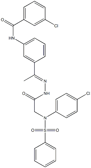 3-chloro-N-[3-(N-{[4-chloro(phenylsulfonyl)anilino]acetyl}ethanehydrazonoyl)phenyl]benzamide|