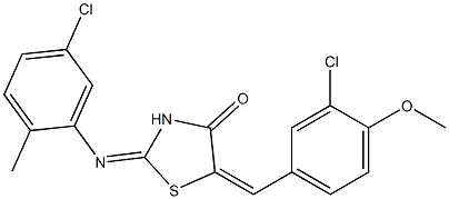 5-(3-chloro-4-methoxybenzylidene)-2-[(5-chloro-2-methylphenyl)imino]-1,3-thiazolidin-4-one Structure