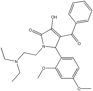 4-benzoyl-1-[2-(diethylamino)ethyl]-5-(2,4-dimethoxyphenyl)-3-hydroxy-1,5-dihydro-2H-pyrrol-2-one,,结构式