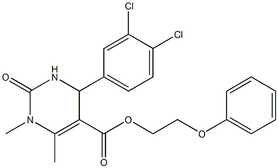 2-phenoxyethyl 4-(3,4-dichlorophenyl)-1,6-dimethyl-2-oxo-1,2,3,4-tetrahydro-5-pyrimidinecarboxylate Structure