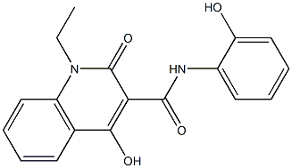 1-ethyl-4-hydroxy-N-(2-hydroxyphenyl)-2-oxo-1,2-dihydroquinoline-3-carboxamide,,结构式