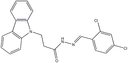 3-(9H-carbazol-9-yl)-N'-(2,4-dichlorobenzylidene)propanohydrazide Structure