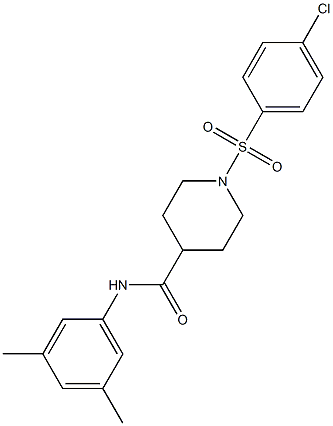 1-[(4-chlorophenyl)sulfonyl]-N-(3,5-dimethylphenyl)-4-piperidinecarboxamide,,结构式