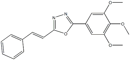 2-(2-phenylvinyl)-5-(3,4,5-trimethoxyphenyl)-1,3,4-oxadiazole,,结构式
