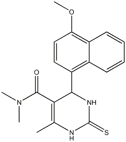 4-(4-methoxy-1-naphthyl)-N,N,6-trimethyl-2-thioxo-1,2,3,4-tetrahydro-5-pyrimidinecarboxamide,,结构式