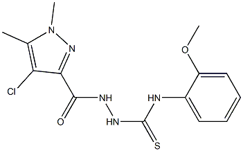 2-[(4-chloro-1,5-dimethyl-1H-pyrazol-3-yl)carbonyl]-N-(2-methoxyphenyl)hydrazinecarbothioamide,,结构式