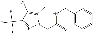 N-benzyl-2-[4-chloro-5-methyl-3-(trifluoromethyl)-1H-pyrazol-1-yl]acetamide 结构式