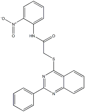 N-{2-nitrophenyl}-2-[(2-phenylquinazolin-4-yl)sulfanyl]acetamide 结构式