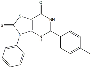 5-(4-methylphenyl)-3-phenyl-2-thioxo-2,3,5,6-tetrahydro[1,3]thiazolo[4,5-d]pyrimidin-7(4H)-one 结构式