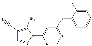 5-amino-1-[6-(2-fluorophenoxy)-4-pyrimidinyl]-1H-pyrazole-4-carbonitrile 化学構造式