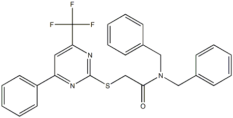 N,N-dibenzyl-2-{[4-phenyl-6-(trifluoromethyl)-2-pyrimidinyl]sulfanyl}acetamide