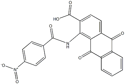 1-({4-nitrobenzoyl}amino)-9,10-dioxo-9,10-dihydro-2-anthracenecarboxylic acid Structure