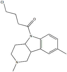 5-(4-chlorobutanoyl)-2,8-dimethyl-2,3,4,4a,5,9b-hexahydro-1H-pyrido[4,3-b]indole,,结构式