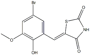 5-(5-bromo-2-hydroxy-3-methoxybenzylidene)-1,3-thiazolidine-2,4-dione Structure