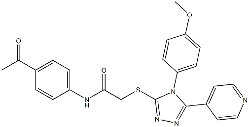 N-(4-acetylphenyl)-2-{[4-(4-methoxyphenyl)-5-(4-pyridinyl)-4H-1,2,4-triazol-3-yl]sulfanyl}acetamide Structure