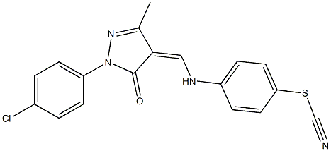 4-({[1-(4-chlorophenyl)-3-methyl-5-oxo-1,5-dihydro-4H-pyrazol-4-ylidene]methyl}amino)phenyl thiocyanate Structure