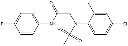 2-[4-chloro-2-methyl(methylsulfonyl)anilino]-N-(4-fluorophenyl)acetamide,,结构式