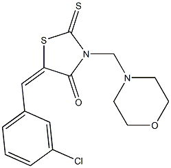 5-(3-chlorobenzylidene)-3-(4-morpholinylmethyl)-2-thioxo-1,3-thiazolidin-4-one 化学構造式