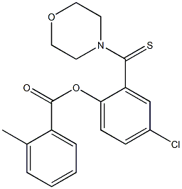 4-chloro-2-(4-morpholinylcarbothioyl)phenyl 2-methylbenzoate,,结构式