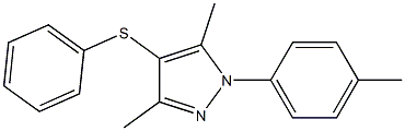 3,5-dimethyl-1-(4-methylphenyl)-4-(phenylsulfanyl)-1H-pyrazole,,结构式