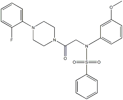 N-{2-[4-(2-fluorophenyl)-1-piperazinyl]-2-oxoethyl}-N-(3-methoxyphenyl)benzenesulfonamide Struktur