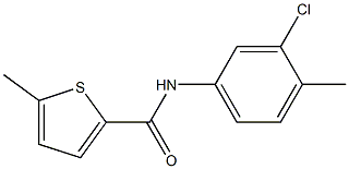 N-(3-chloro-4-methylphenyl)-5-methylthiophene-2-carboxamide 化学構造式