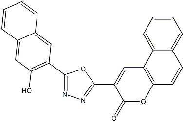 2-[5-(3-hydroxy-2-naphthyl)-1,3,4-oxadiazol-2-yl]-3H-benzo[f]chromen-3-one Struktur