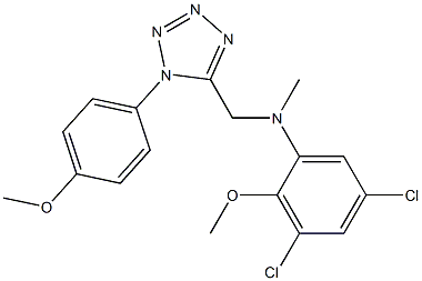 (3,5-dichloro-2-methoxyphenyl)[1-(4-methoxyphenyl)-1H-tetraazol-5-yl]-N-methylmethanamine Structure