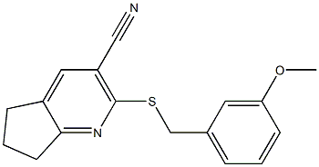2-[(3-methoxybenzyl)sulfanyl]-6,7-dihydro-5H-cyclopenta[b]pyridine-3-carbonitrile 结构式