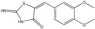 5-(3,4-dimethoxybenzylidene)-2-imino-1,3-thiazolidin-4-one,,结构式