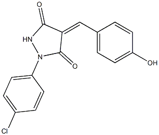 1-(4-chlorophenyl)-4-(4-hydroxybenzylidene)-3,5-pyrazolidinedione Structure