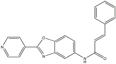 3-phenyl-N-[2-(4-pyridinyl)-1,3-benzoxazol-5-yl]acrylamide 结构式