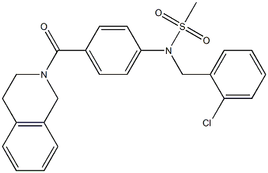 N-(2-chlorobenzyl)-N-[4-(3,4-dihydro-2(1H)-isoquinolinylcarbonyl)phenyl]methanesulfonamide 结构式