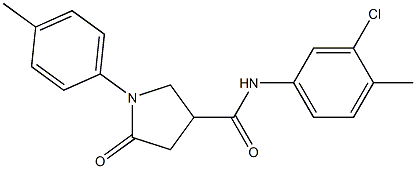 N-(3-chloro-4-methylphenyl)-1-(4-methylphenyl)-5-oxo-3-pyrrolidinecarboxamide