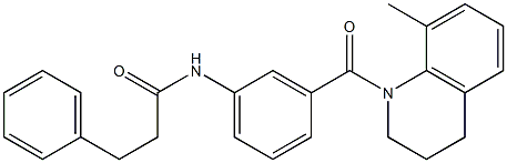  N-{3-[(8-methyl-3,4-dihydro-1(2H)-quinolinyl)carbonyl]phenyl}-3-phenylpropanamide