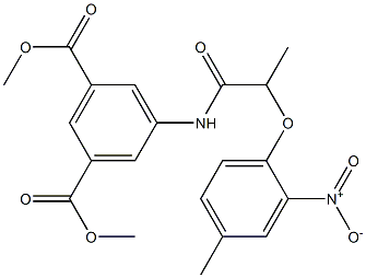 dimethyl 5-[(2-{2-nitro-4-methylphenoxy}propanoyl)amino]isophthalate 化学構造式