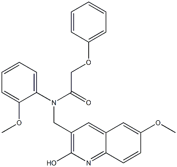 N-[(2-hydroxy-6-methoxy-3-quinolinyl)methyl]-N-(2-methoxyphenyl)-2-phenoxyacetamide Struktur