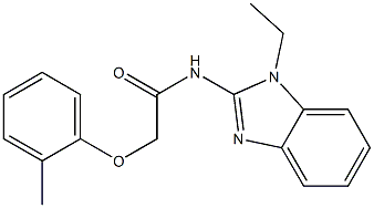 N-(1-ethyl-1H-benzimidazol-2-yl)-2-(2-methylphenoxy)acetamide,,结构式