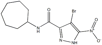 4-bromo-N-cycloheptyl-5-nitro-1H-pyrazole-3-carboxamide,,结构式