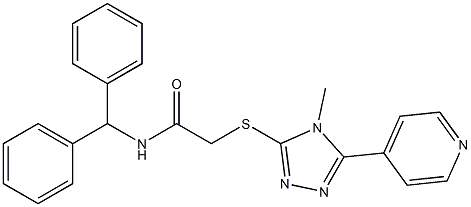 N-benzhydryl-2-{[4-methyl-5-(4-pyridinyl)-4H-1,2,4-triazol-3-yl]sulfanyl}acetamide Structure