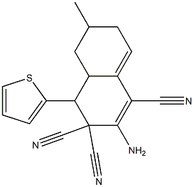 2-amino-6-methyl-4-(2-thienyl)-4a,5,6,7-tetrahydro-1,3,3(4H)-naphthalenetricarbonitrile|