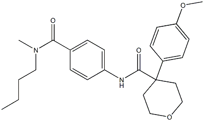 N-(4-{[butyl(methyl)amino]carbonyl}phenyl)-4-(4-methoxyphenyl)tetrahydro-2H-pyran-4-carboxamide Structure